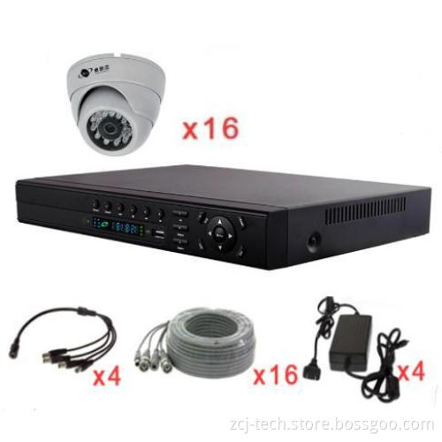 16-Channel CCTV Kit with 16IR Dome Cameras, Suitable for Home, Workshop and Office (ZCJ-D2016W-32AC1P243613)